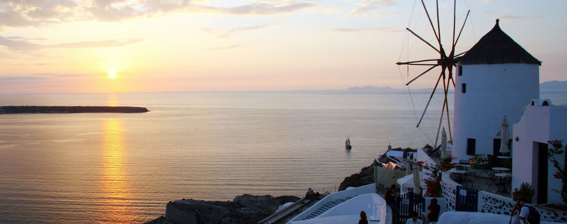 Coucher Soleil Oia Ile Santorin - Grèce